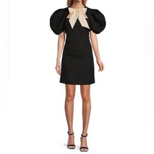 Courtney Grow x Antonio Melani black puff sleeve cocktail dress